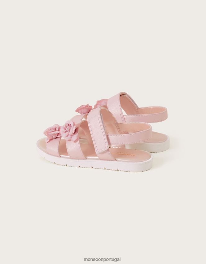 calçados sandálias com brilho rosa Monsoon garota rosa RPLH8F2799