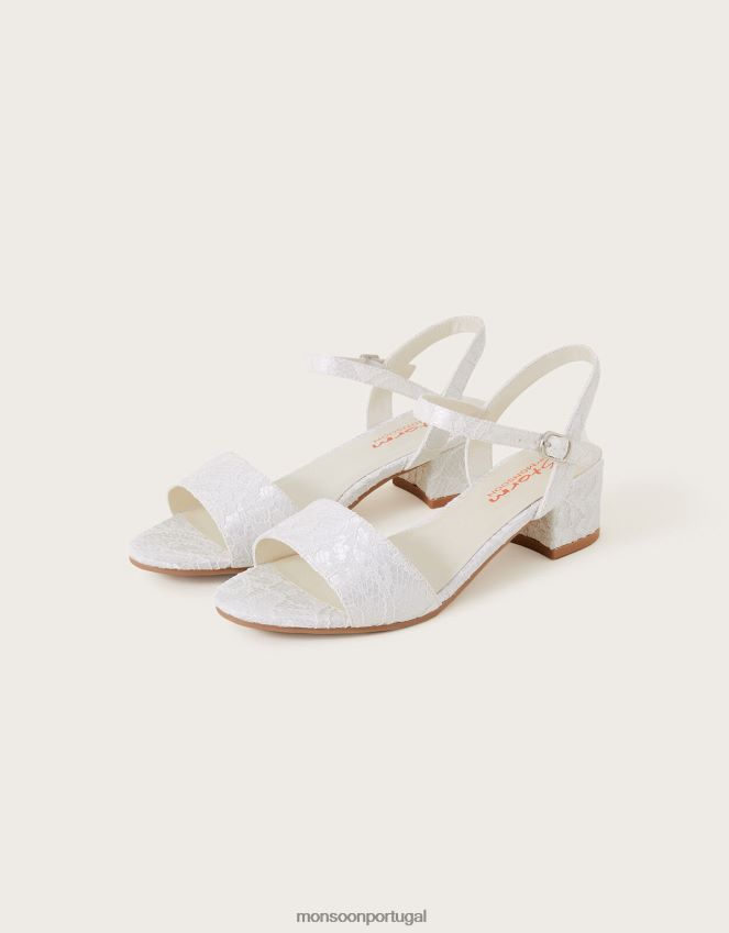 calçados sandálias de renda Monsoon garota marfim RPLH8F2349