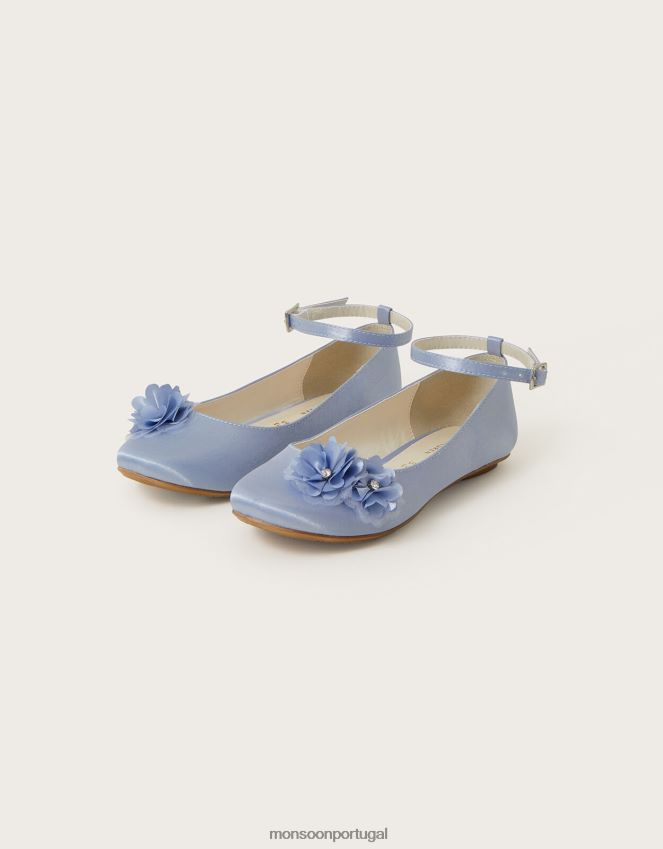 calçados deborah diamante flor bailarina plana Monsoon garota azul RPLH8F1831