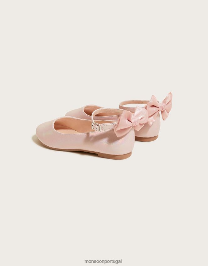 calçados sapatilhas de bailarina com laço de organza Monsoon garota rosa RPLH8F2768