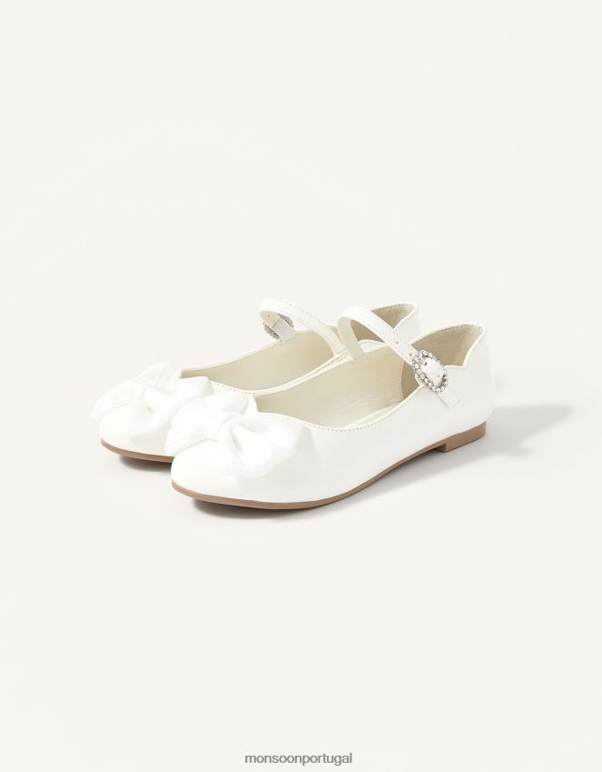 calçados sapatilhas de bailarina com patente kali Monsoon garota marfim RPLH8F2405