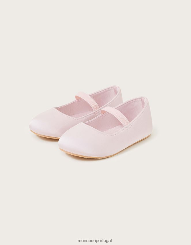calçados sapato bebê sadie cetim rosa Monsoon crianças rosa RPLH8F2312