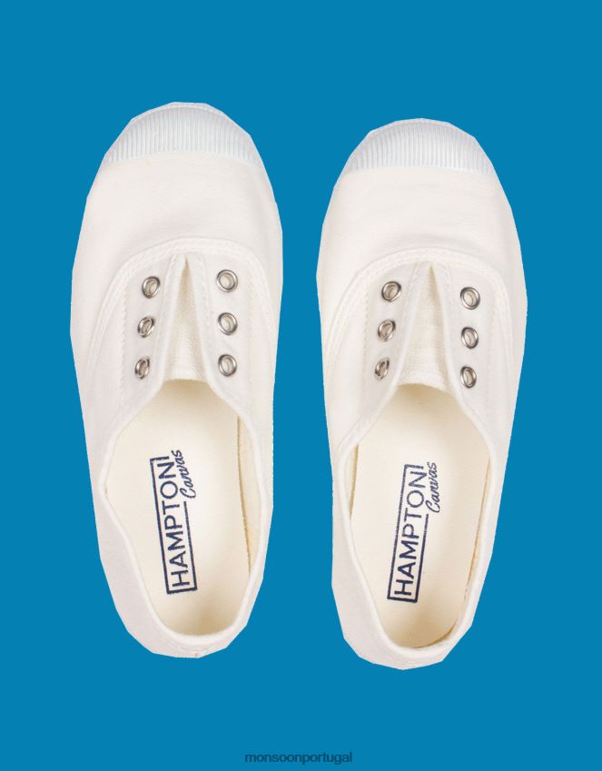 calçados hampton lona ameixa plimsolls branco Monsoon crianças branco RPLH8F2377