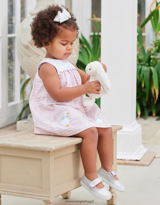 calçados hampton lona martha plimsolls prata Monsoon crianças prata RPLH8F2810