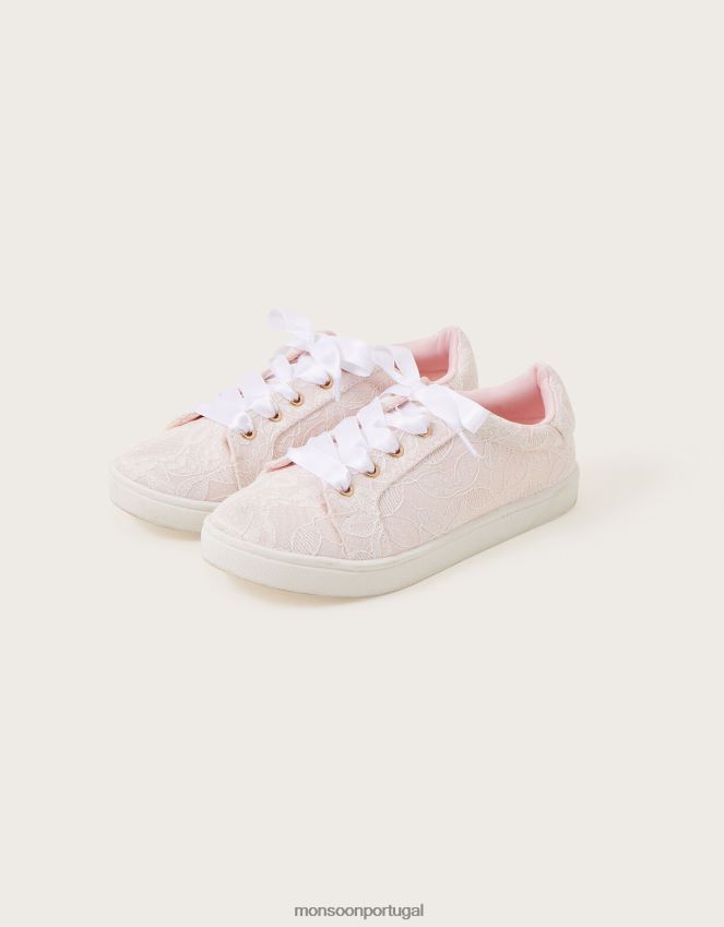 calçados treinadores de noiva Monsoon garota rosa RPLH8F1881