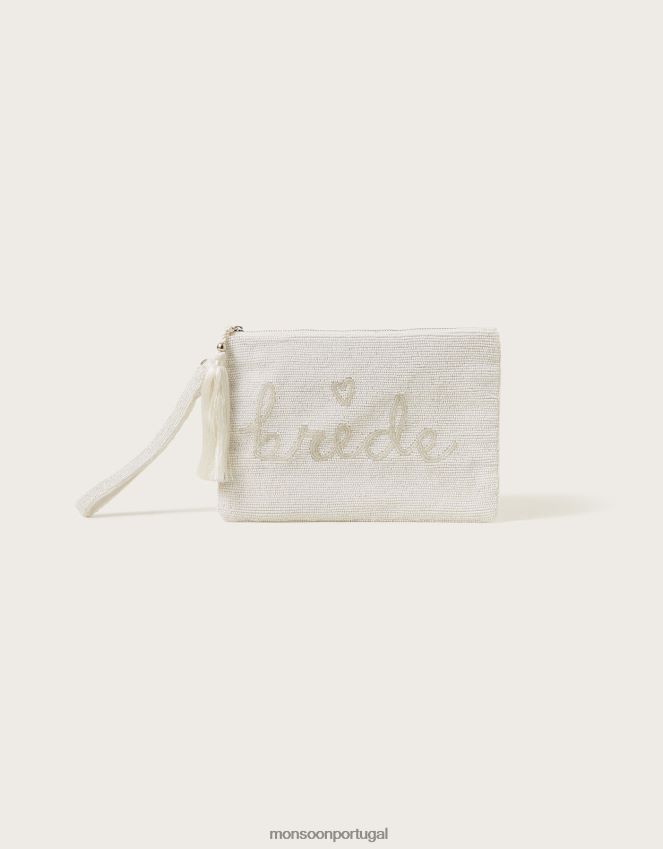 acessório bolsa clutch decorada para noiva Monsoon mulheres à moda RPLH8F1285
