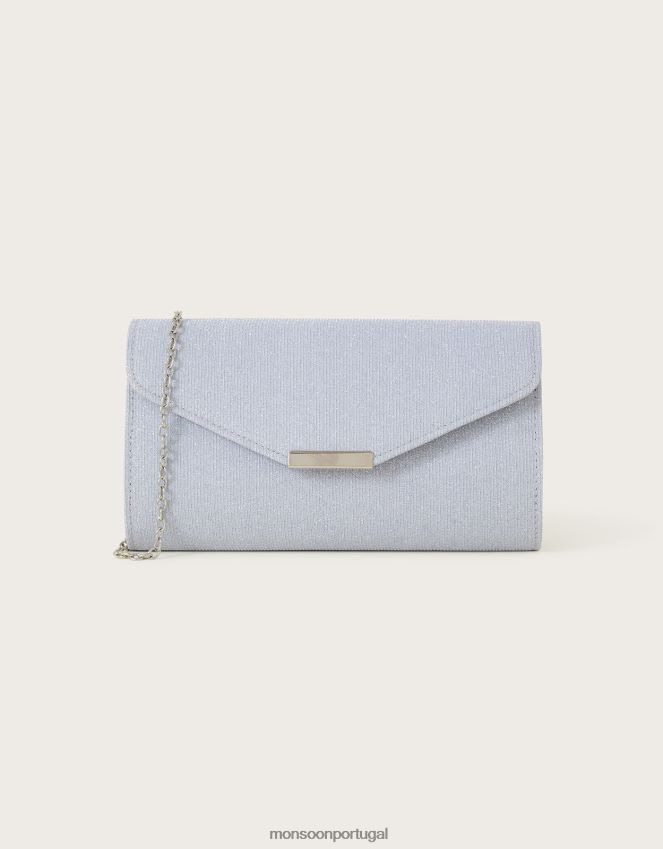 acessório bolsa clutch para ocasião com glitter Monsoon mulheres prata RPLH8F1306