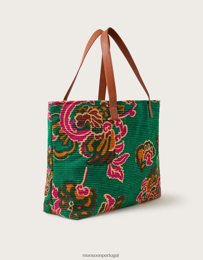 acessório bolsa de praia estampada com nervuras Monsoon mulheres à moda RPLH8F1208