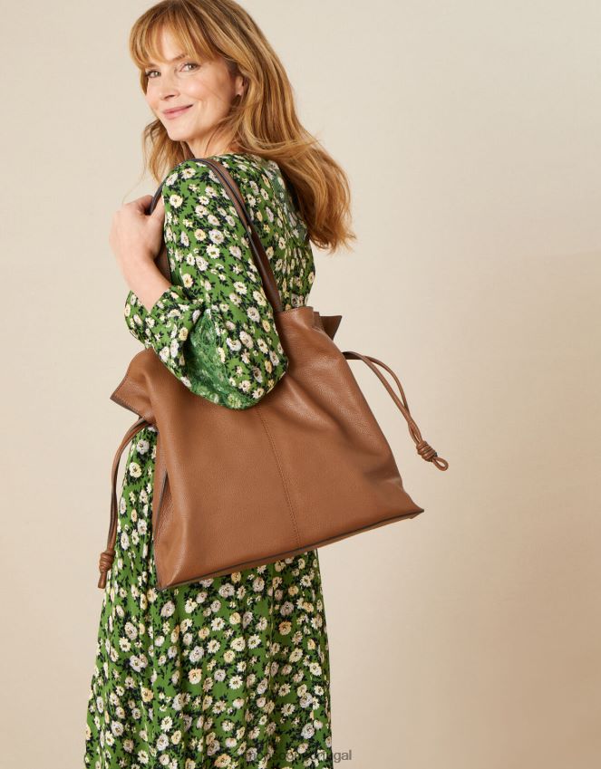 acessório bolsa grande de couro Monsoon mulheres moda RPLH8F692