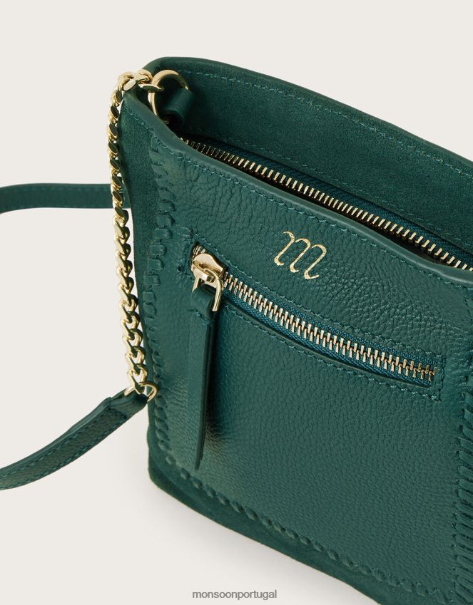 acessório bolsa pequena transversal de couro Monsoon mulheres gracioso RPLH8F1307