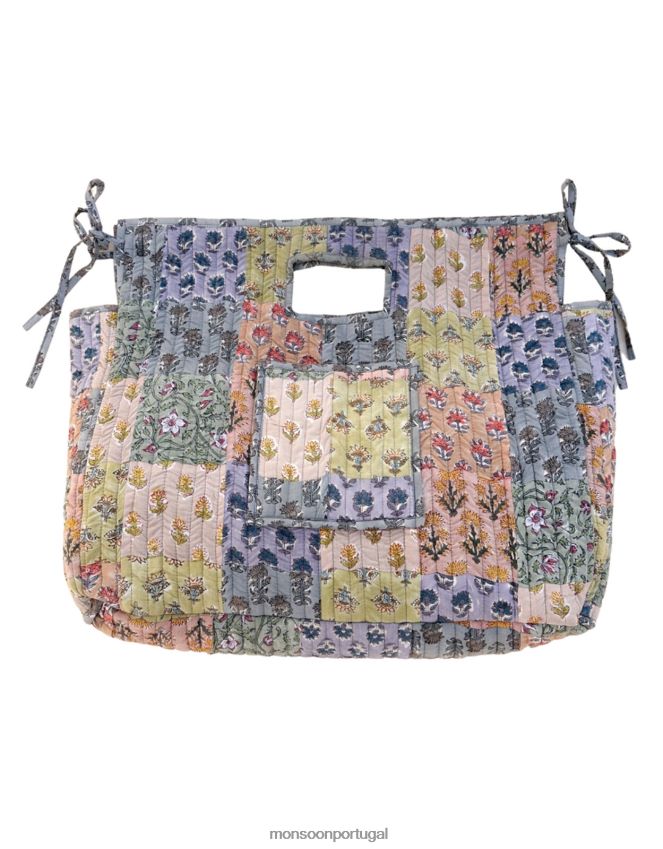 acessório bolsa tote maison m patchwork Monsoon mulheres azul RPLH8F1211