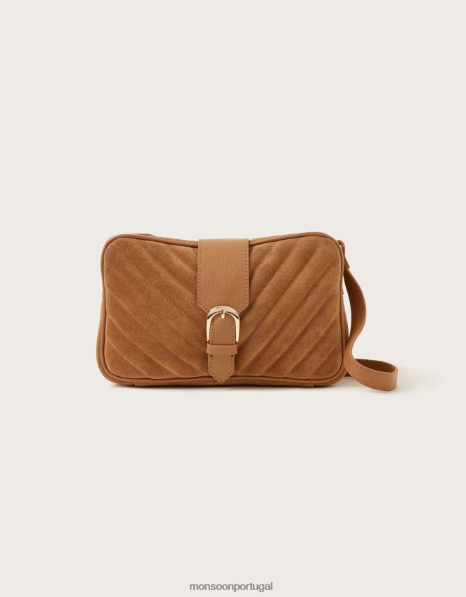 acessório bolsa transversal anos 70 em couro acolchoada Monsoon mulheres à moda RPLH8F1352