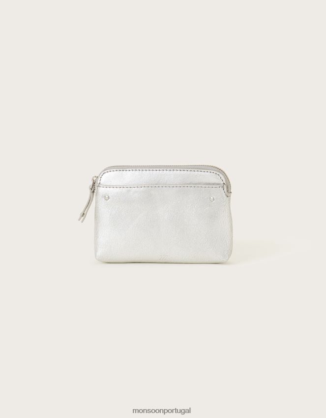 acessório pequena bolsa metálica de couro Monsoon mulheres moda RPLH8F1303