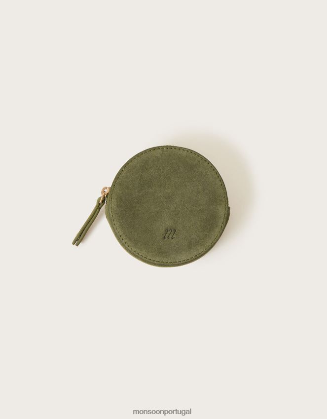 acessório porta-moedas redondo em camurça Monsoon mulheres quente RPLH8F1381