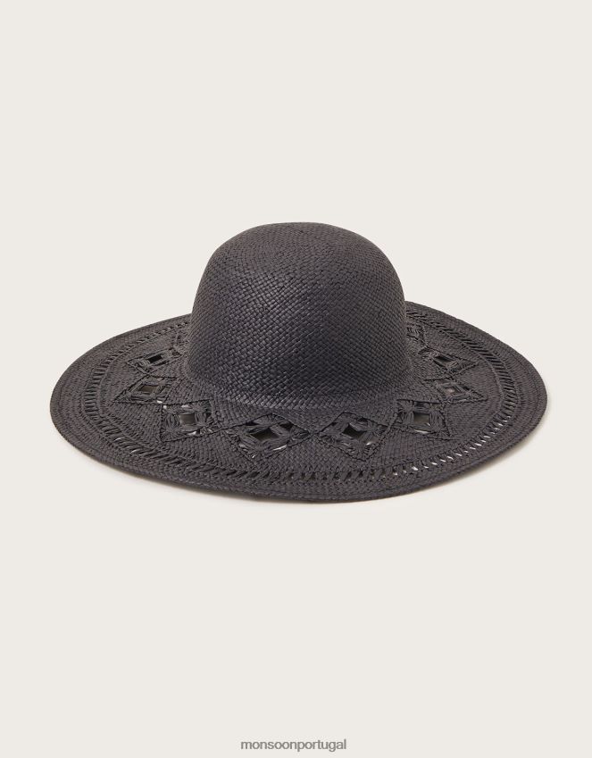 acessório chapéu de palha embalável Monsoon mulheres quente RPLH8F1363