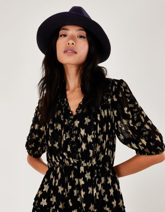 acessório chapéu fedora com acabamento em corrente Monsoon mulheres quente RPLH8F1386