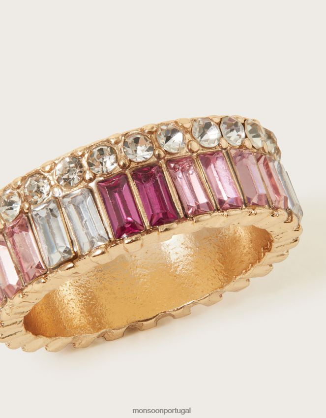 acessório anel de pedra preciosa Monsoon mulheres ouro RPLH8F1436