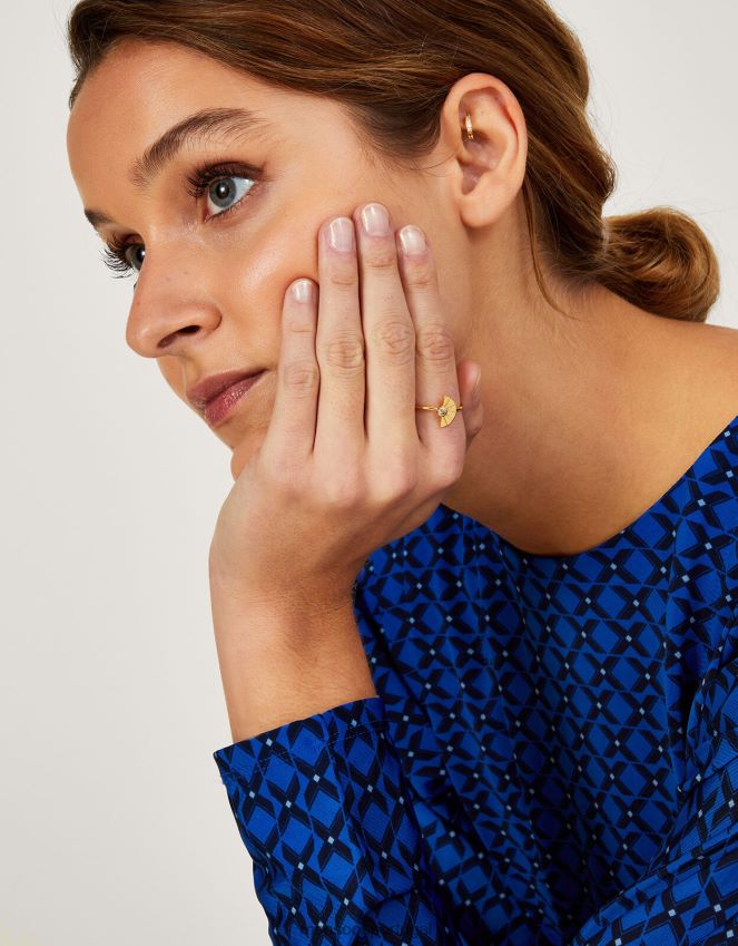 acessório anel de ventilador único Monsoon mulheres ouro RPLH8F1372