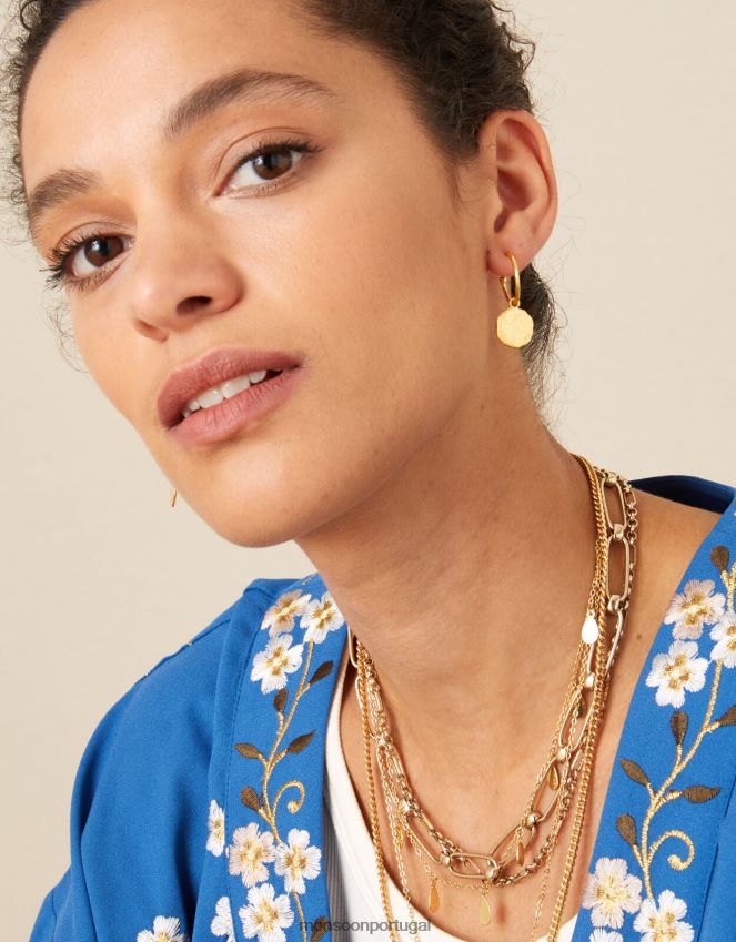 acessório argolas para moedas banhadas a ouro Monsoon mulheres gracioso RPLH8F1454