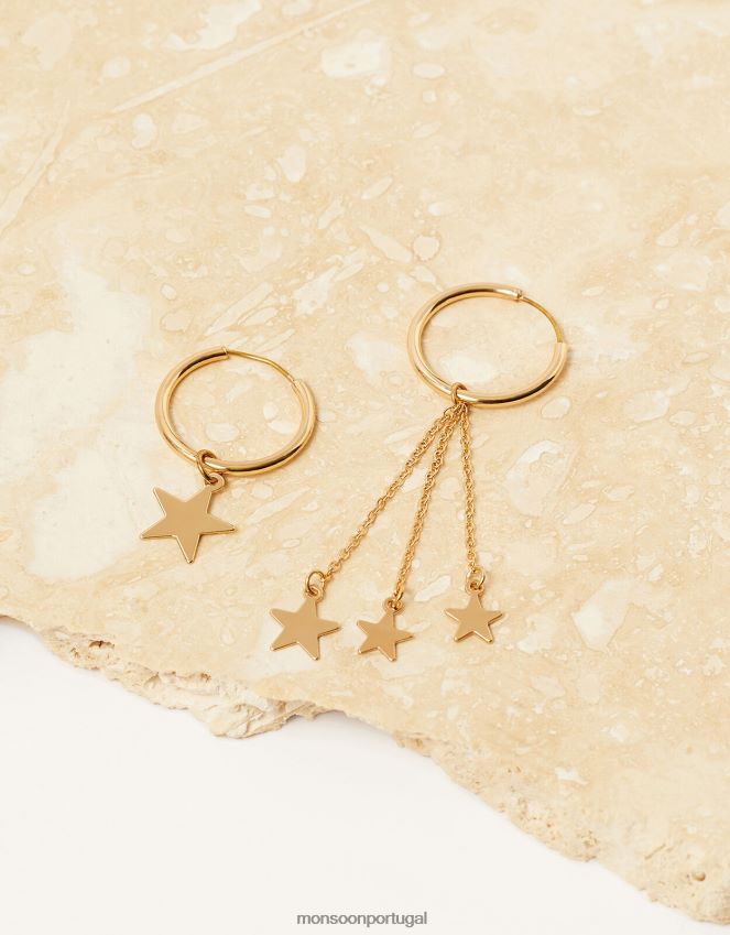 acessório brincos de argola com borla estrela Monsoon mulheres à moda RPLH8F1441