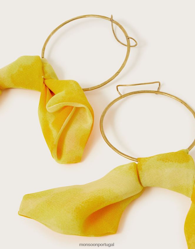 acessório brincos de argola com lenço grande Monsoon mulheres à moda RPLH8F1249