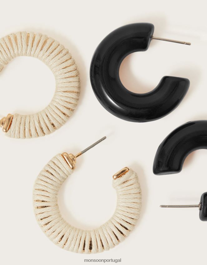acessório brincos de argola com textura de resina twinset Monsoon mulheres à moda RPLH8F1370