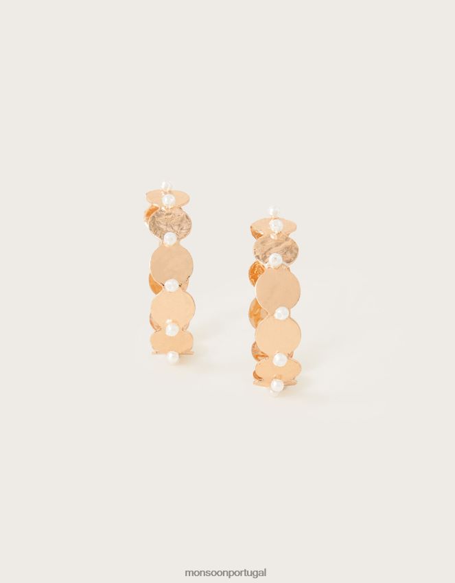 acessório brincos de argola de pérola de moeda Monsoon mulheres moda RPLH8F1324