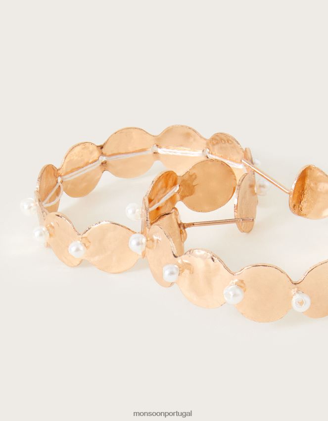 acessório brincos de argola de pérola de moeda Monsoon mulheres moda RPLH8F1324