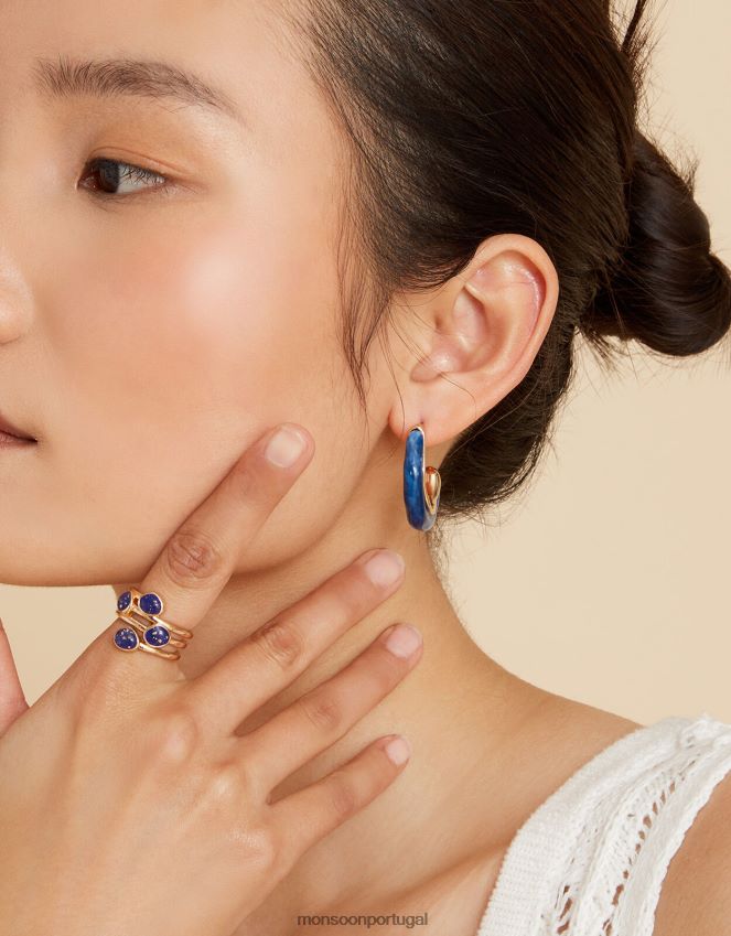 acessório brincos de argola de resina Monsoon mulheres gracioso RPLH8F1238