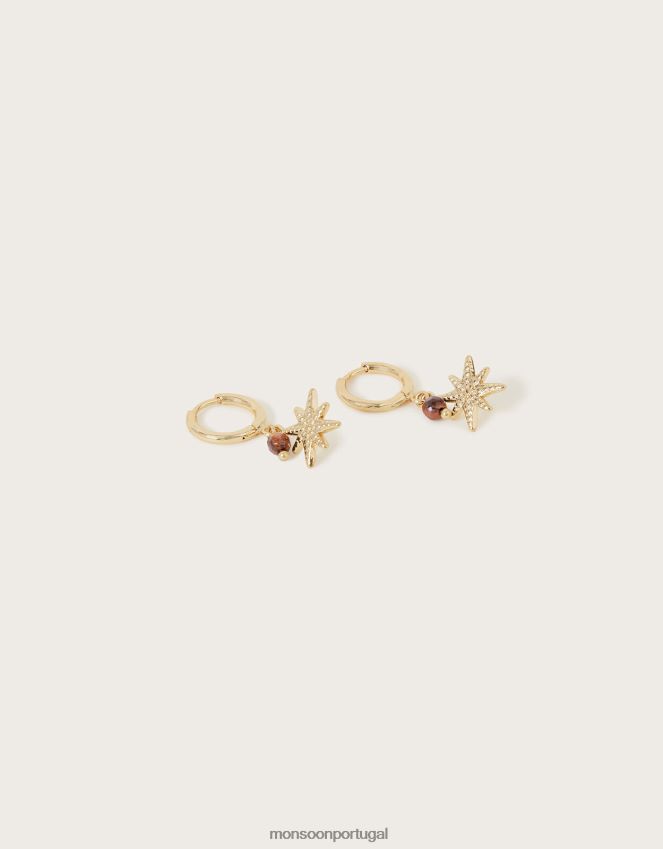acessório brincos de argola estrela huggie Monsoon mulheres moda RPLH8F1301