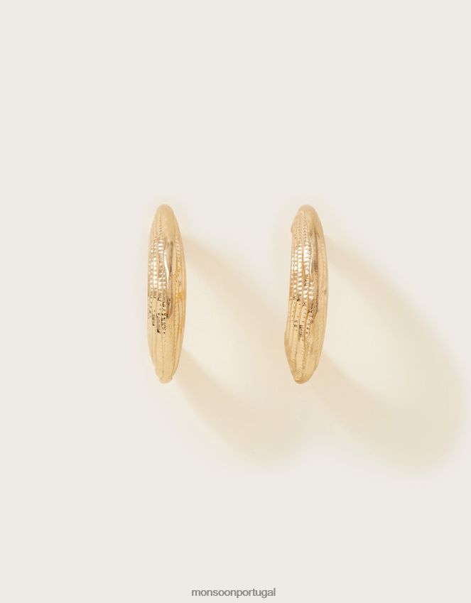 acessório brincos de argola grossos texturizados Monsoon mulheres quente RPLH8F1368