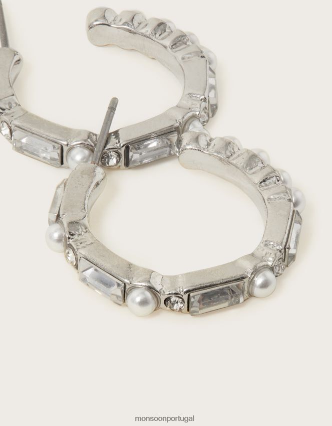 acessório brincos de argola perolados Monsoon mulheres quente RPLH8F1376