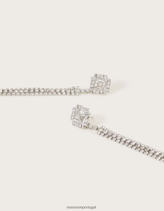 acessório brincos de gota de brilho de cristal Monsoon mulheres moda RPLH8F1312