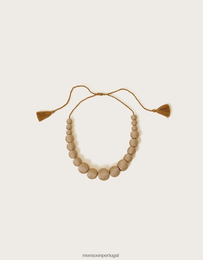 acessório colar com detalhes em borla Monsoon mulheres moda RPLH8F1229