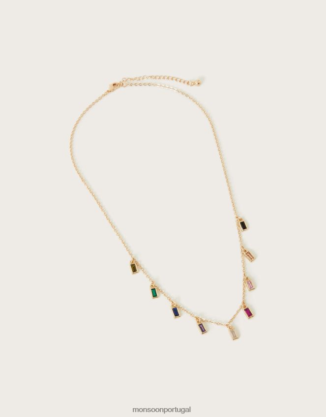 acessório colar multi-charme de gemas Monsoon mulheres à moda RPLH8F1328