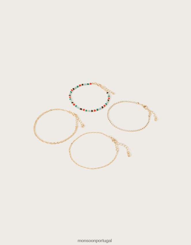 acessório pulseiras de contas pacote com 4 Monsoon mulheres quente RPLH8F1332