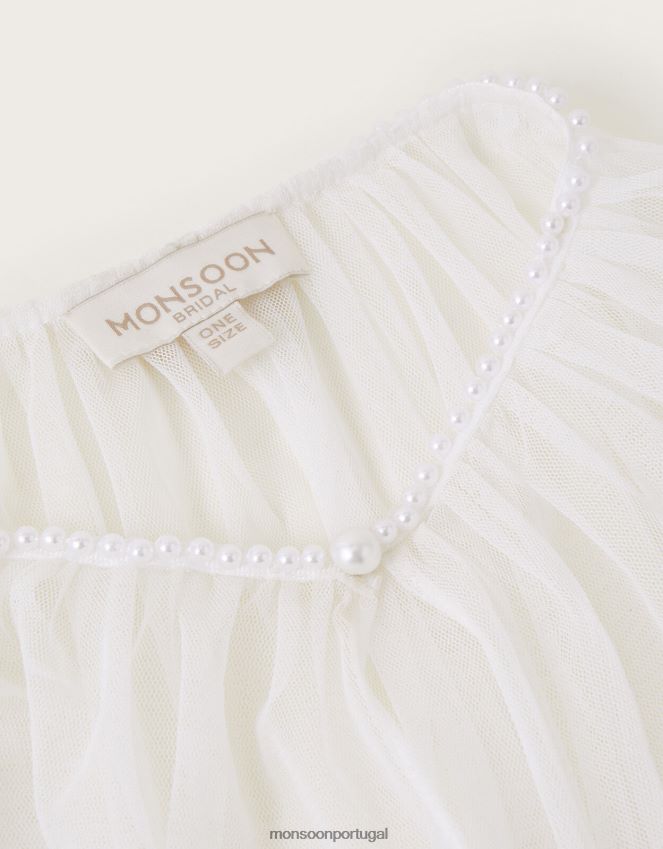 acessório capa de noiva com acabamento em pérola Monsoon mulheres gracioso RPLH8F1294