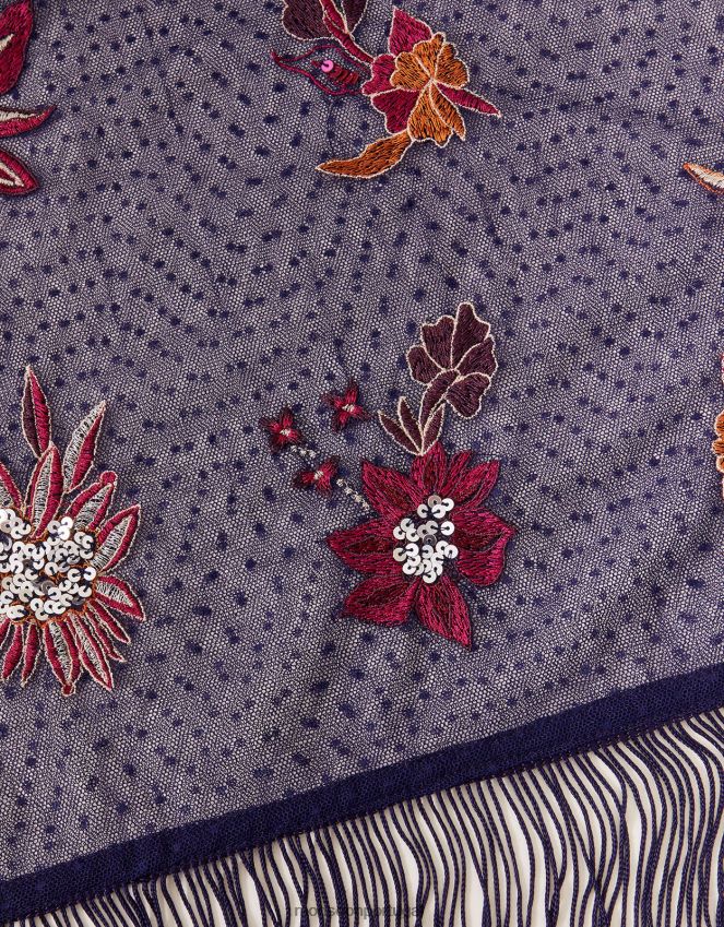 acessório lenço bordado para ocasião Monsoon mulheres azul-marinho) RPLH8F1240