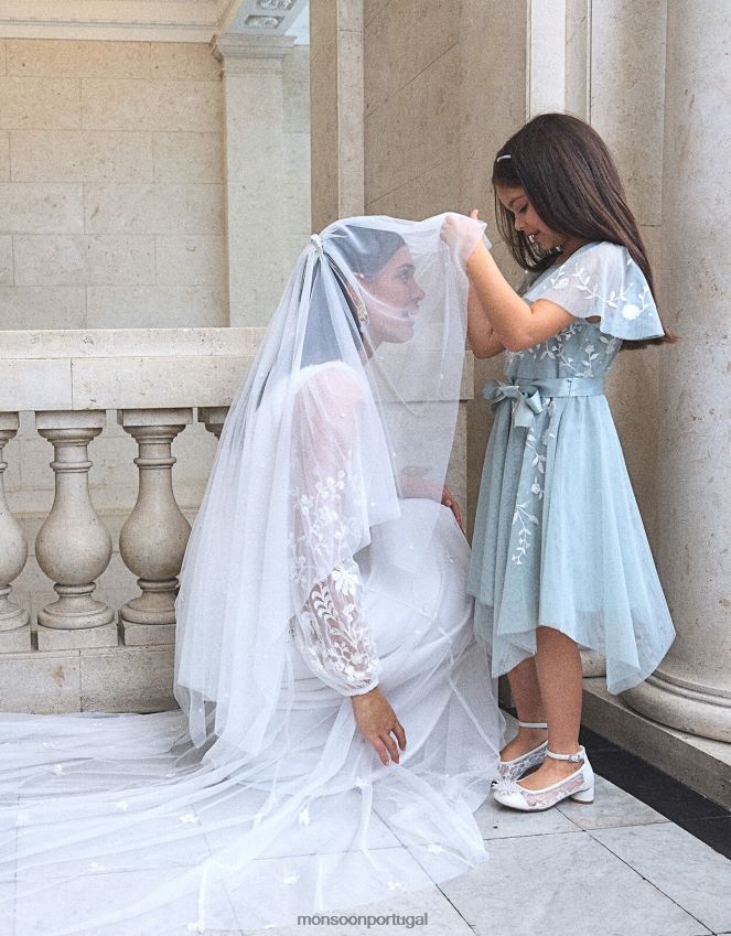 acessório véu embelezado com flor de pérola Monsoon mulheres à moda RPLH8F1296