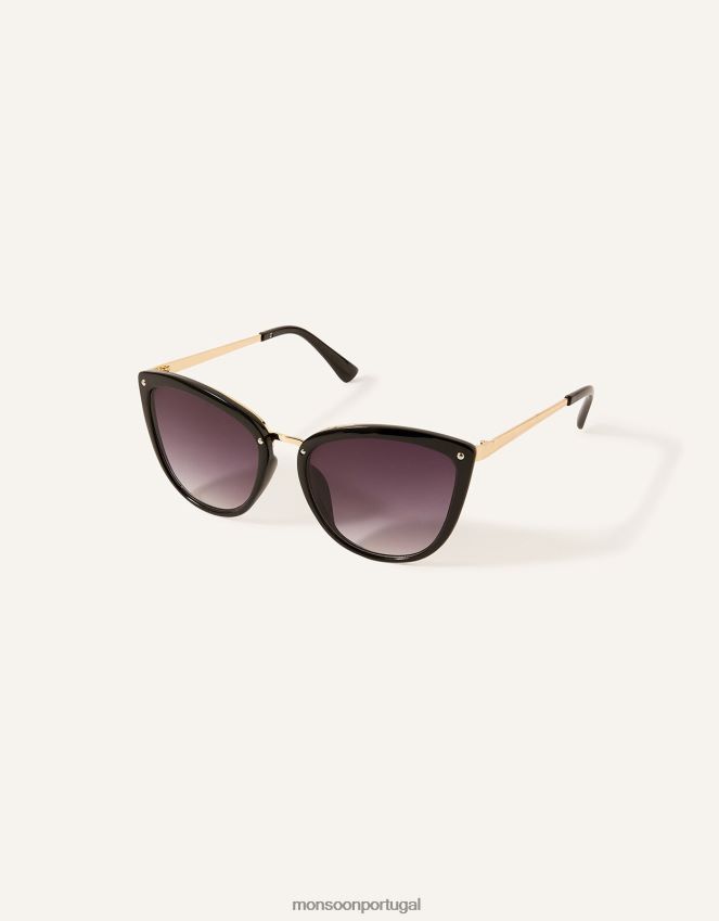 acessório óculos de sol cateye com acabamento em metal Monsoon mulheres moda RPLH8F1426