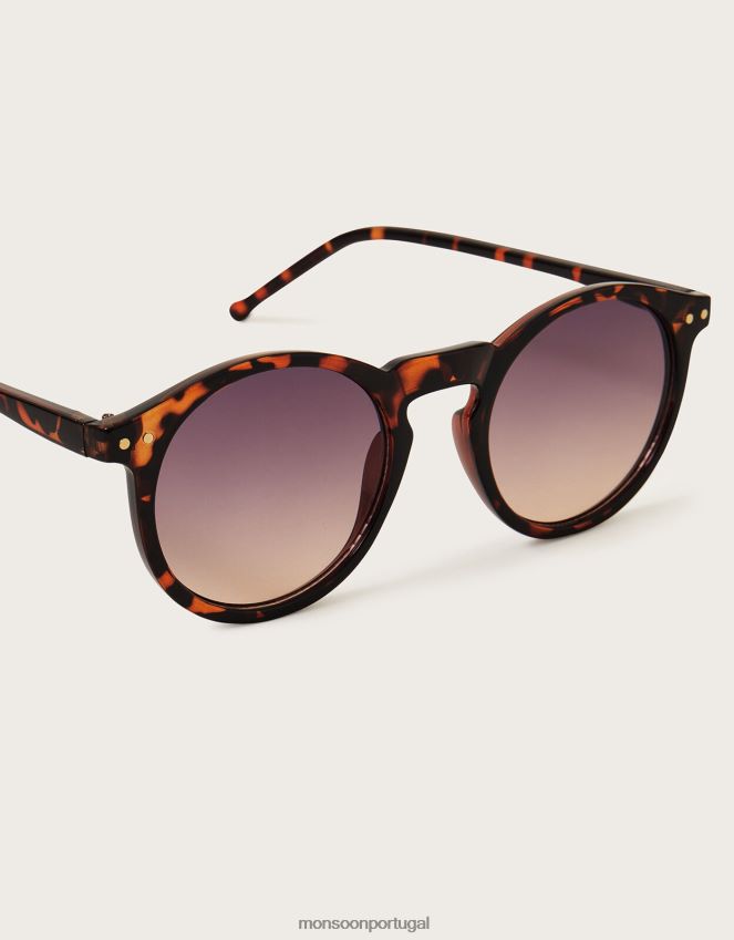 acessório óculos de sol redondos tartaruga Monsoon mulheres quente RPLH8F1279