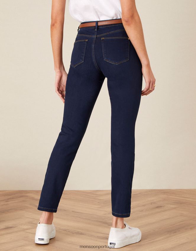 roupas Jeans azura premium regular com tecido sustentável Monsoon mulheres azul (azul escuro) RPLH8F1158