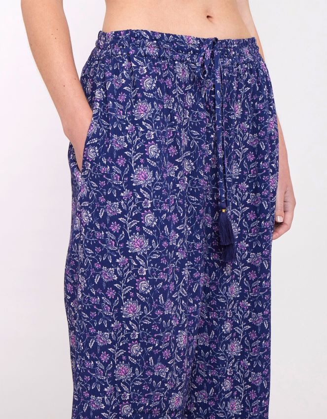 roupas calça crinkle east alice Monsoon mulheres azul-marinho) RPLH8F612