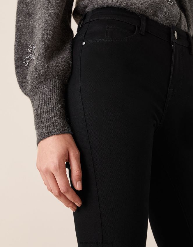 roupas calça jeans azura premium Monsoon mulheres preto RPLH8F1167