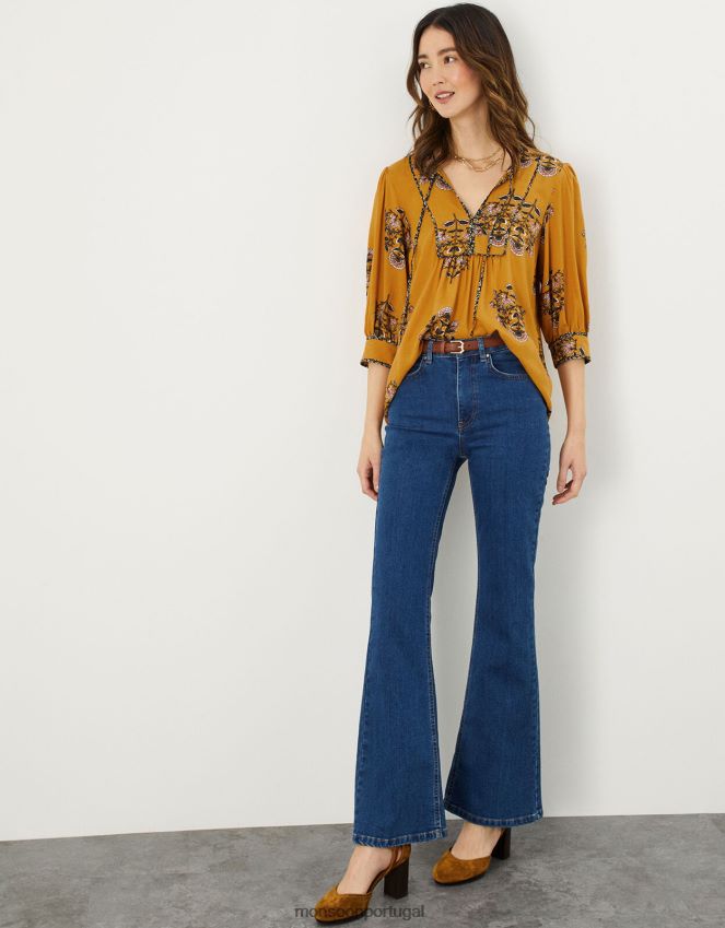 roupas calça jeans flare Monsoon mulheres azul (azul jeans) RPLH8F1071