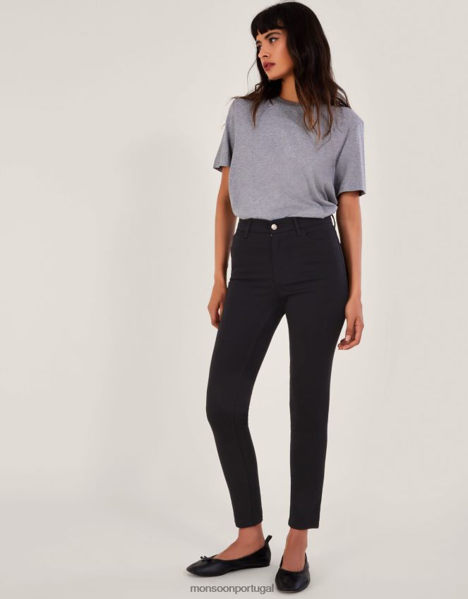 roupas calça justa Monsoon mulheres preto RPLH8F508