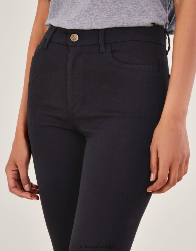 roupas calça justa Monsoon mulheres preto RPLH8F508