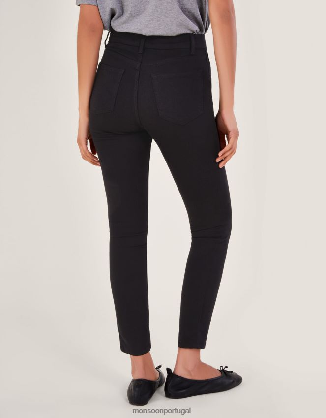 roupas calça justa Monsoon mulheres preto RPLH8F508
