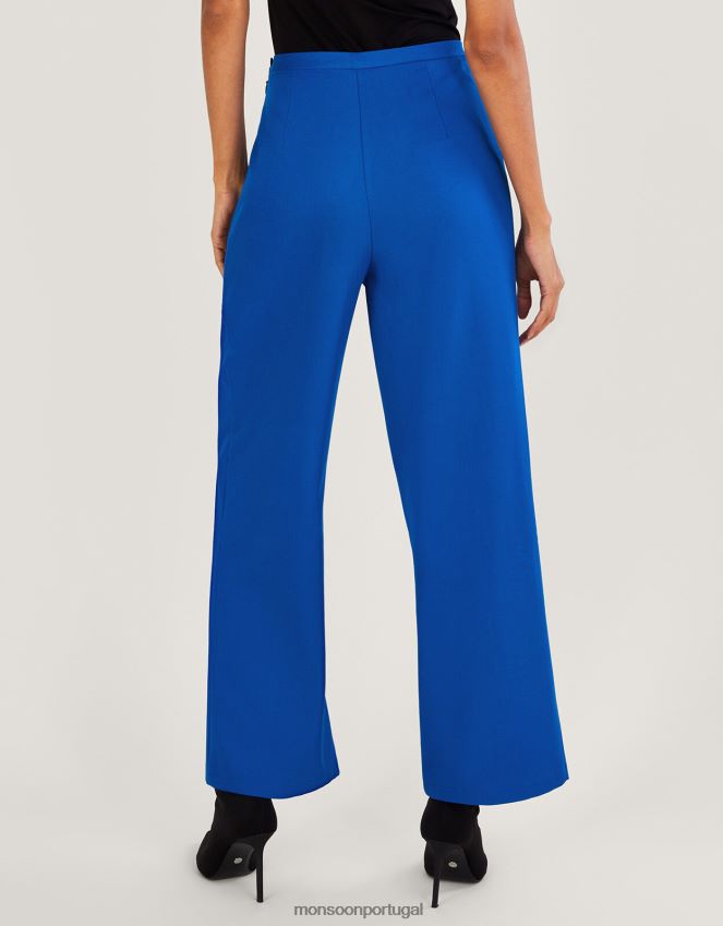 roupas calça larga lauren Monsoon mulheres azul RPLH8F728