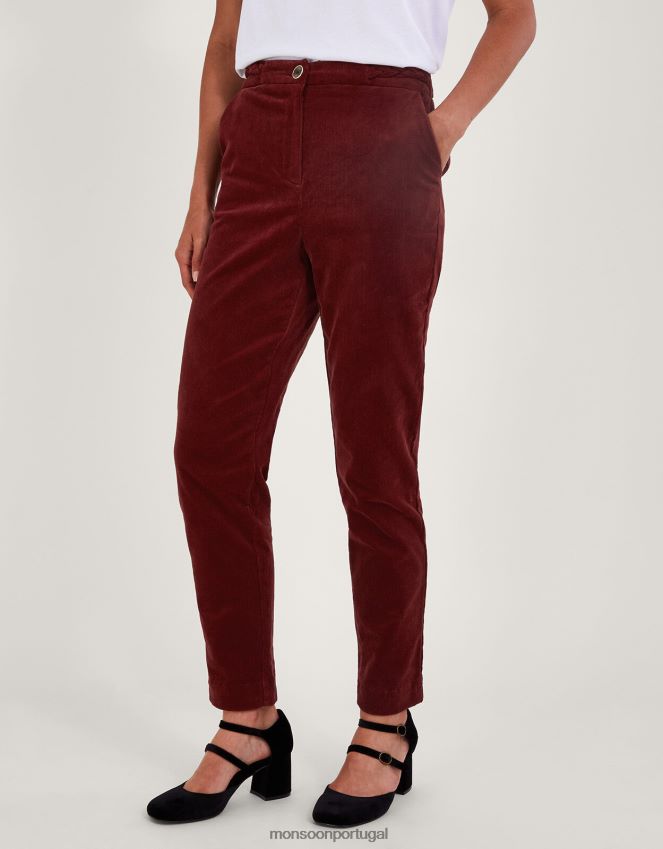 roupas calça reta com cordão Monsoon mulheres cobre RPLH8F89